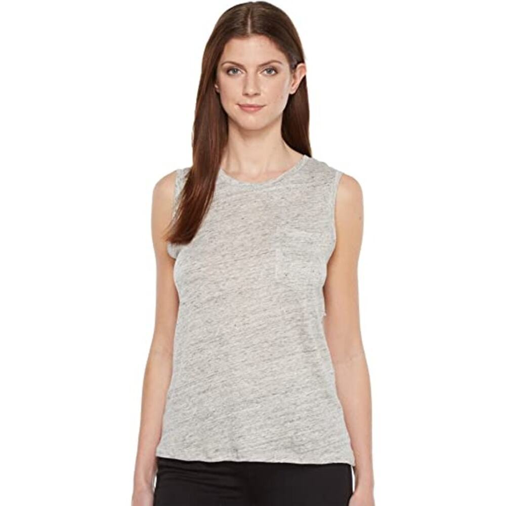 BlankNYC Linen Sleeveless Tank Embrace the Grey Open Back small